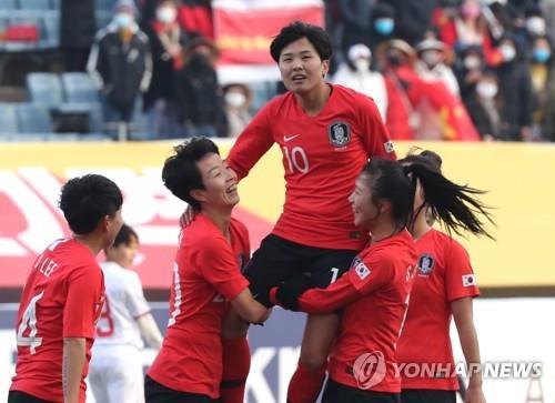 지난해 2월 제주에서 열린 베트남과의 PO 경기 당시 여자 축구대표팀