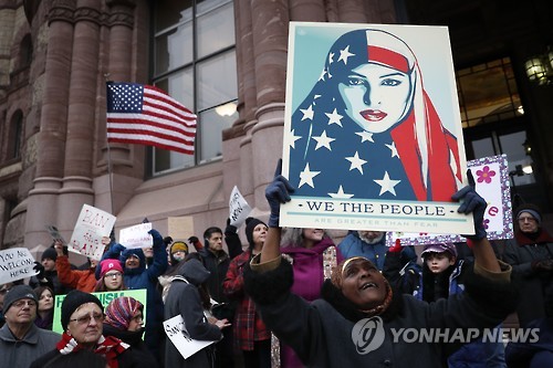 트럼프 반이민 행정명령 반대 시위