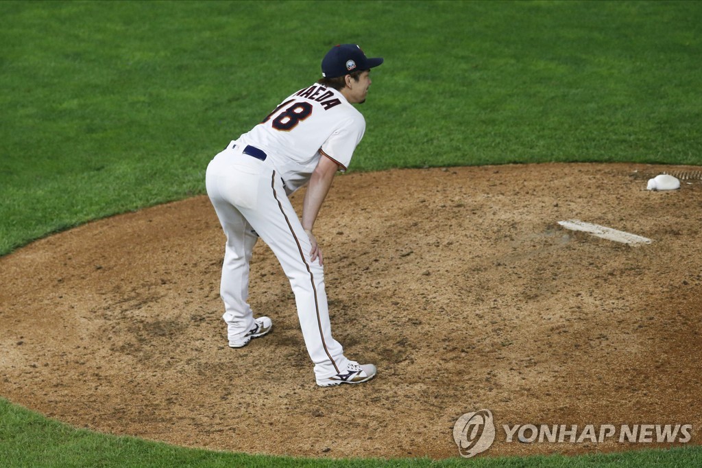 피안타 맞고 아쉬워하는 마에다