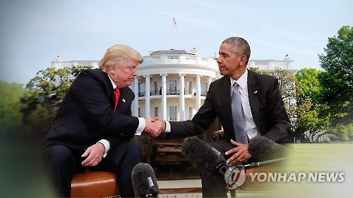 트럼프, 오바마와 '정권인수' 첫협의…"몇몇 어려운일 논의"(CG)