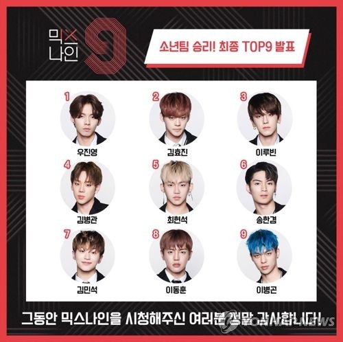 JTBC 오디션 프로그램 '믹스나인' 우승팀