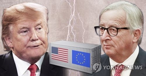 미국 트럼프-융커 EU집행위원장 무역 담판 (PG)