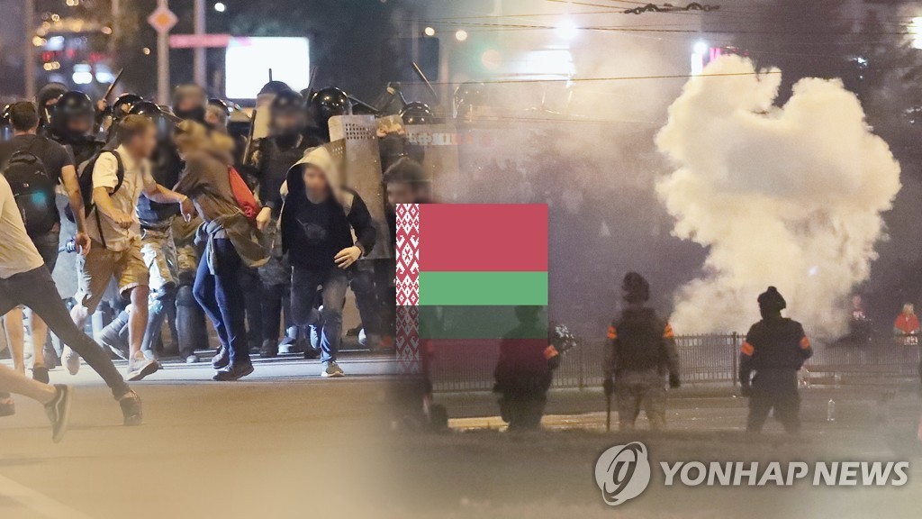 "믿을 수 없다"…벨라루스 주요 도시서 대선 불복 시위 (CG)