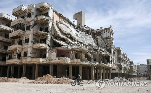 시리아군 폭격에 파괴된 '생지옥' 동구타