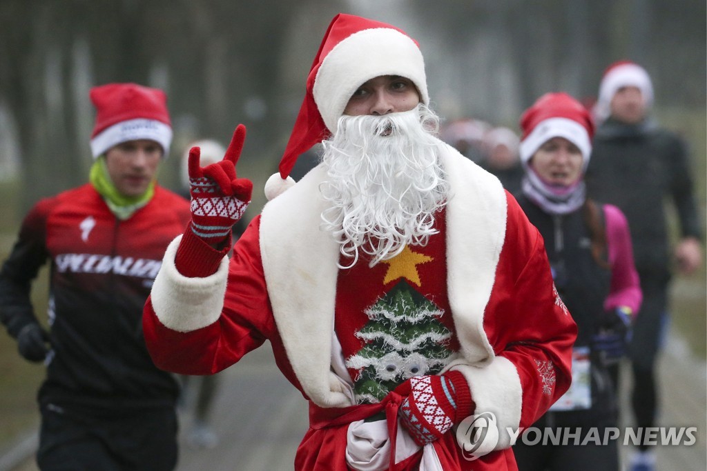 Santa Claus run in Minsk, Belarus