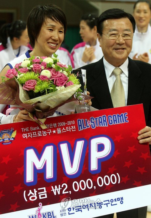 2009년 올스타전 MVP에 선정된 김영옥.