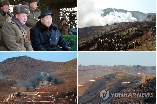 北김정은, 쌍방기동훈련 참관
