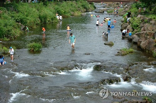 지하수가 용출해 흐르는 제주 서귀포시 서홍동 '솜반천'