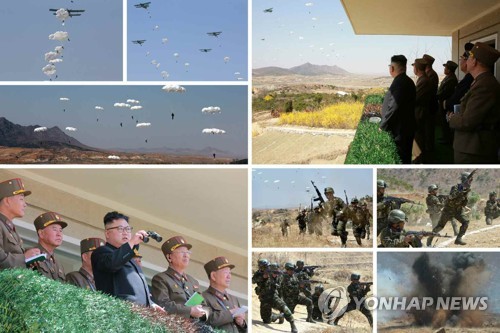 美 군사압박 속 北김정은, 특수부대 '타격대회' 참관