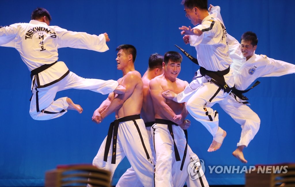 맨몸으로 공격받아내는 ITF 시범단