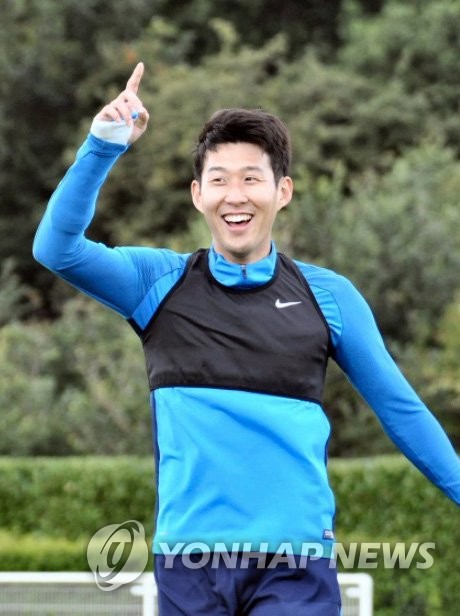부상에서 회복돼 소속팀 토트넘에서 훈련 중인 손흥민