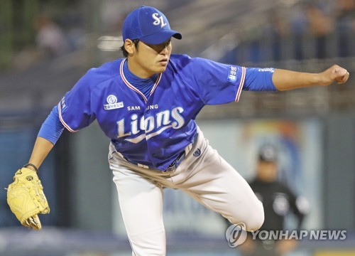 역투하는 삼성 선발투수 백정현
