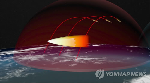 러시아의 극초음속 전략무기 '아방가르드' 컴퓨터 시뮬레이션