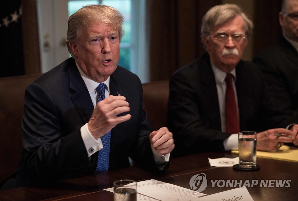 도널드 트럼프 미국 대통령과 '초강경 매파'로 불리는 존 볼턴 백악관 안보보좌관