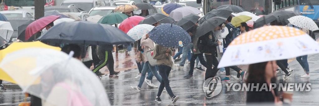 비오는 날, 횡단보도 풍경