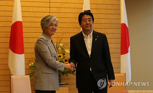 강경화 장관, 아베 총리 예방