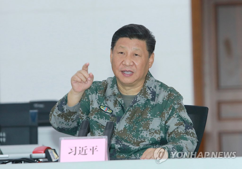 지난해 10월 남중국해 등 해양 지역을 관할하는 인민해방군 남부전구를 시찰하는 자리에서 발언하는 시진핑 중국 국가주석