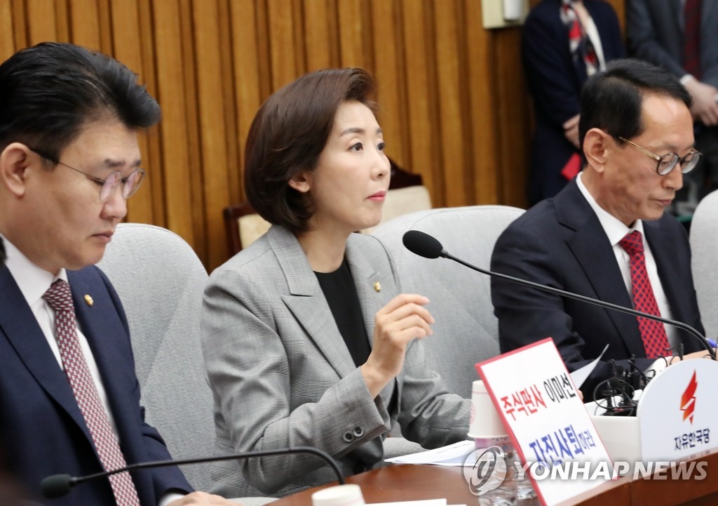 나경원 원내대표, 원내대책회의에서 발언