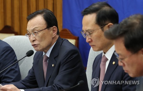 확대간부회의에서 발언하는 이해찬 대표