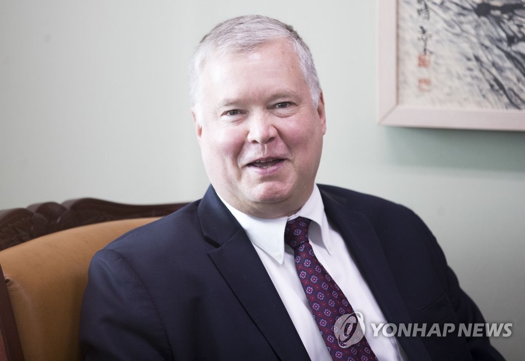 인사말 하는 스티븐 비건 미 국무부 대표