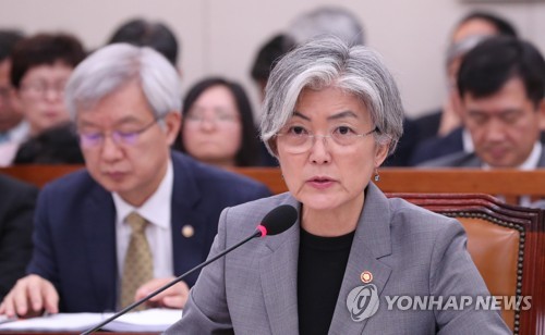 답변하는 강경화 외교부 장관