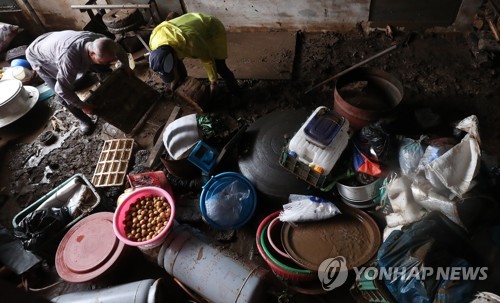 물난리로 엉망이 된 철원 이길리