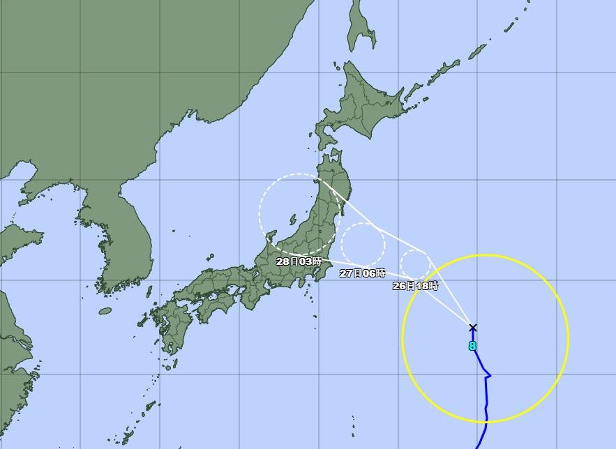 [올림픽] 8호 태풍 내일 일본 수도권·도호쿠 지역 상륙