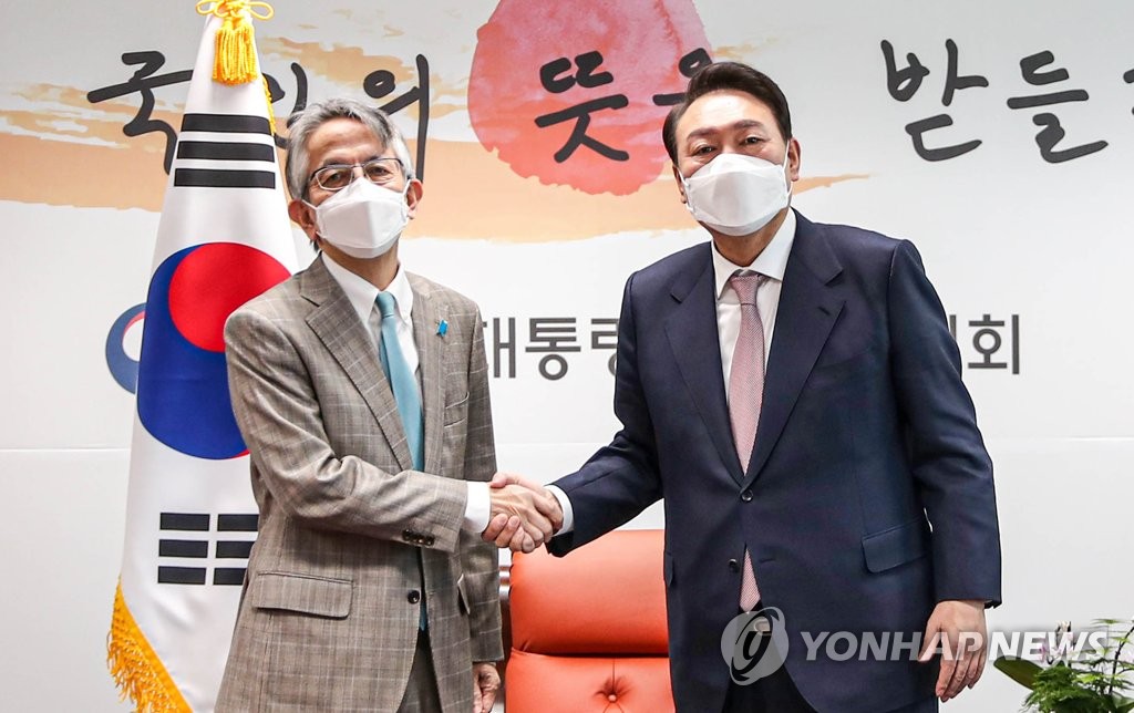 주한일본대사 만난 윤석열 대통령 당선인