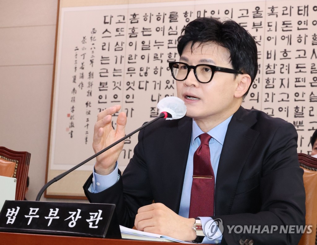 의원 질의에 답변하는 한동훈 장관