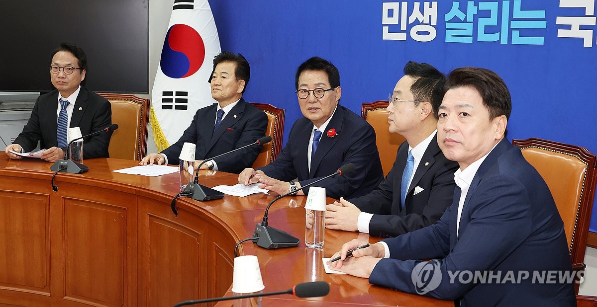 Rep. Park Jie-won (C) speaks during the first meeting of the main opposition Democratic Party's review committee on national security at the National Assembly on Oct. 15, 2024. (Yonhap)