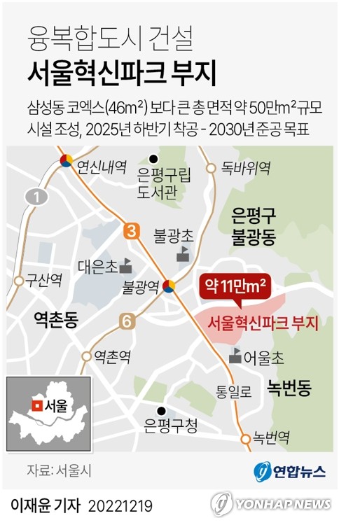 [그래픽] 융복합도시 건설 서울혁신파크 부지