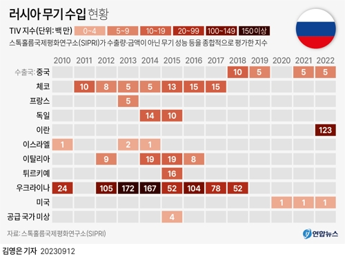  러시아 무기 수입 현황