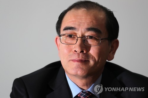 Thae Yong-ho, a former North Korean minister at the North Korean Embassy in London, speaks to Yonhap News Agency on Jan. 8, 2016. (Yonhap)