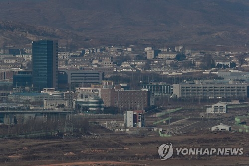 This photo taken on Feb. 6, 2017, shows the now-shuttered inter-Korean industrial complex in North Korea's border city of Kaesong. South Korea shut down the complex in February 2016 in response to Pyongyang's fourth nuclear test. (Yonhap)