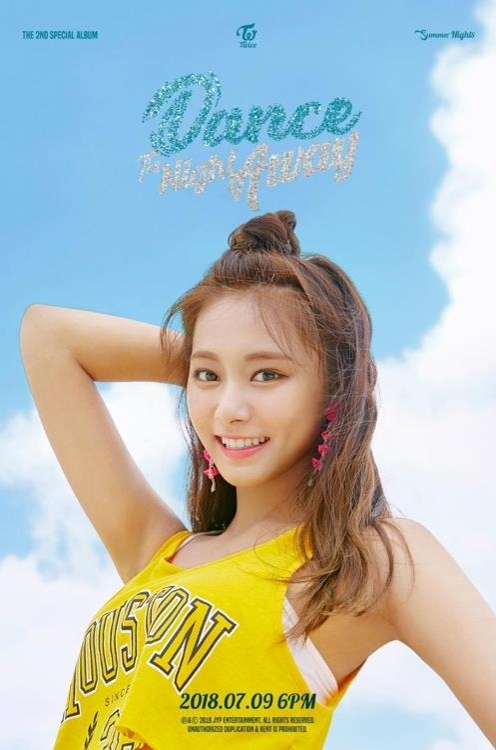 This promotion image of TWICE's new album "Summer Nights" is provided by JYP Entertainment. (Yonhap)