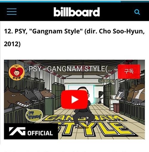 Psy, BTS, Girls' Generation ranked on Billboard list of greatest music videos