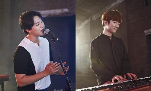 These photos provided by SM Entertainment show MeloMance members Kim Min-seok (L) and Jeong Dong-hwan. (Yonhap)