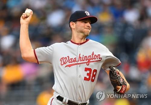 In this Getty Images file photo from May 17, 2017, Jacob Turner, then with the Washington Nationals, pitches against the Pittsburgh Pirates during the bottom of the first inning of a Major League Baseball regular season game at PNC Park in Pittsburgh, Pennsylvania. Turner has signed with South Korean ball club Kia Tigers. (Yonhap)