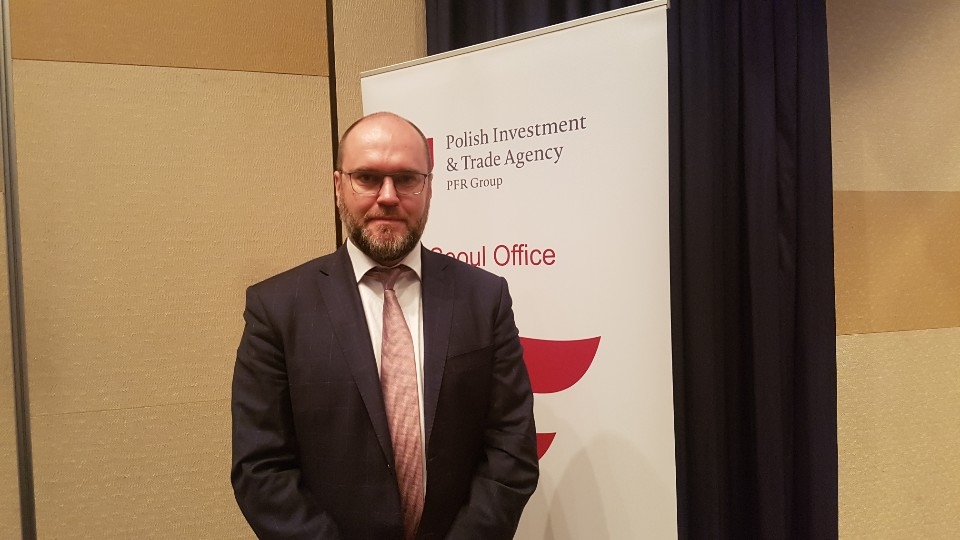 Krzysztof Senger, Vice President at Polish Investment and Trade Agency, poses for a photo during an event in Seoul on May 23, 2019. (Yonhap)