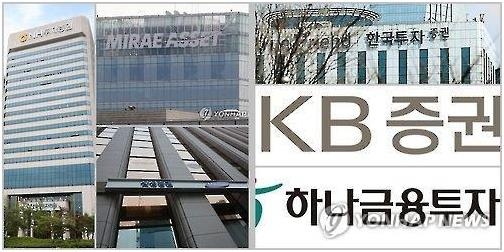 This composite image shows South Korean brokerage firms. (Yonhap) 