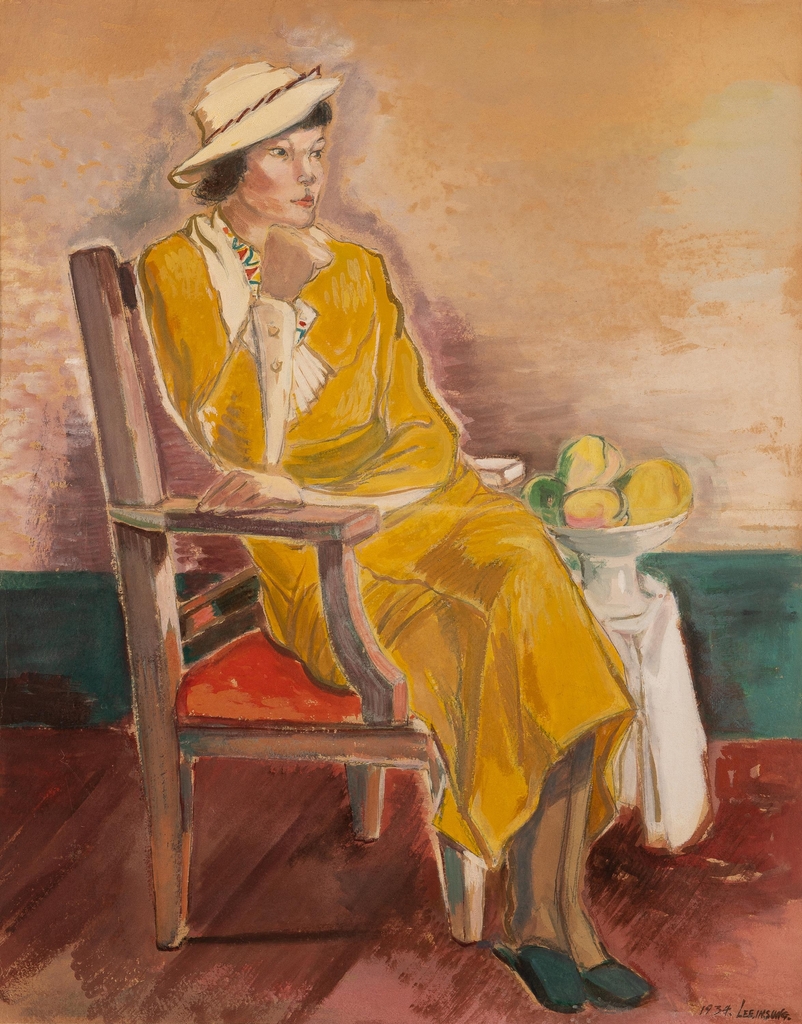 This photo provided by the National Museum of Korea shows Korean painter Lee In-sung (1912-1950)'s "A Woman in Yellow." (PHOTO NOT FOR SALE) (Yonhap)