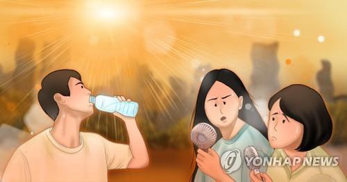 This file illustration depicts sweltering heat. (Yonhap)
