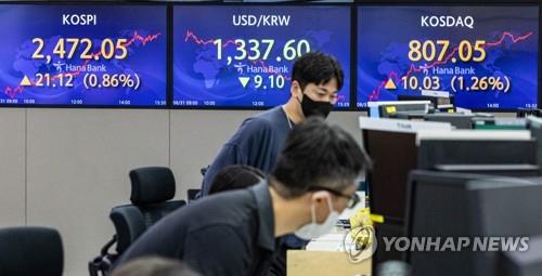 (LEAD) Seoul shares up amid lingering concerns over U.S. rate hikes