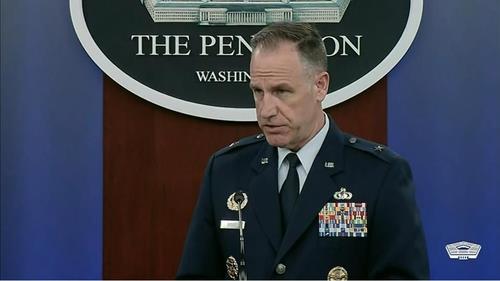 Air Force Brig. Gen. Pat Ryder, press secretary for the U.S. Department of Defense, is seen answering questions during a press briefing at the Pentagon in Washington on Aug. 31, 2022 in this image captured from the department's website. (Yonhap) 