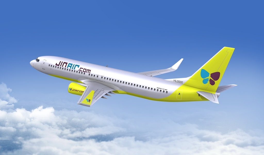 This file photo provided by Jin Air shows a B737-800 passenger jet. (PHOTO NOT FOR SALE) (Yonhap)