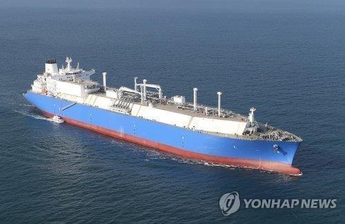 A liquefied petroleum gas carrier built by Hanwha Ocean Co. (PHOTO NOT FOR SALE) (Yonhap) 