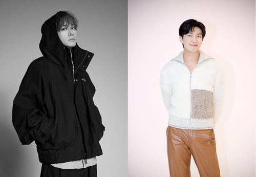 Tablo (L), leader of South Korean hip-hop group Epik High, and BTS' RM are seen in this composite photo from Ours Co. and BigHit Music. (PHOTO NOT FOR SALE) (Yonhap)