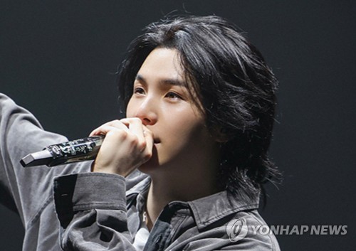 BTS member Suga is seen in this undated file photo provided by BigHit Music. (PHOTO NOT FOR SALE) (Yonhap)