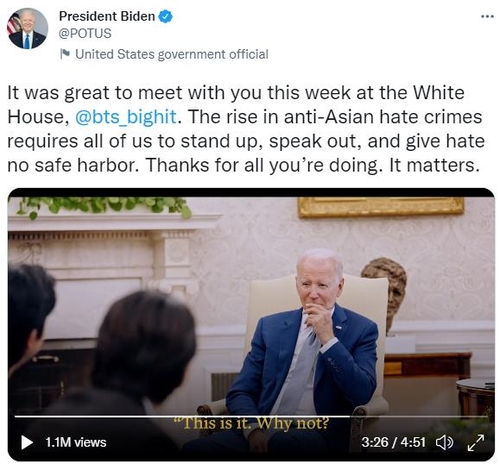 BTS : la Maison-Blanche dévoile un 2e clip de la visite du septuor