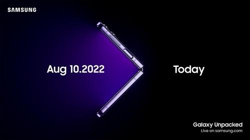 Image du carton d'invitation à l'évènement «Samsung Galaxy Unpacked 2022: Unfold Your World» prévue le 10 août 2022. (Photo fournie par Samsung Electronics. Revente et archivage interdits)